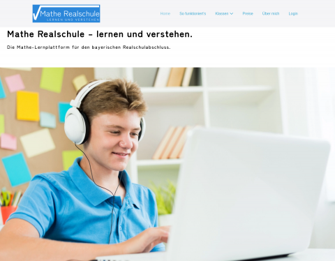 Website-Vorschau von Mathe-Lernplattform für die bayerische Realschule