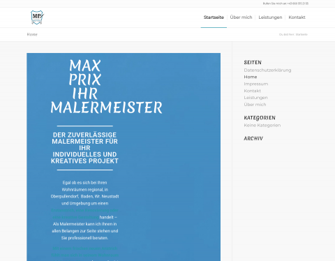 Website-Vorschau von Malermeister Prix Maximilian