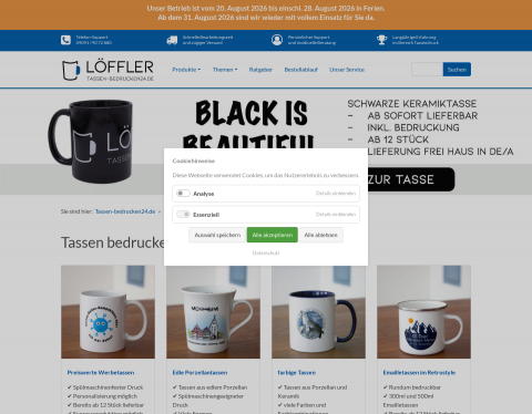 Website-Vorschau von LöffLeR - Tassen-Bedrucken24