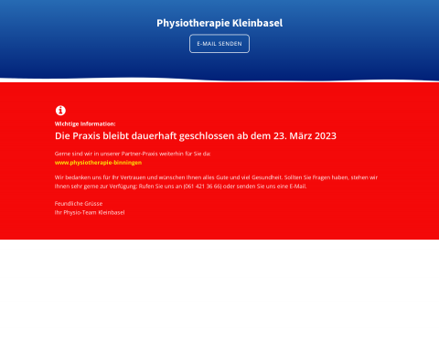Website-Vorschau von Physiotherapie Kleinbasel