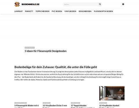 Website-Vorschau von Fußbodenbeläge aus Vinyl und Kork