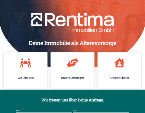 Website-Vorschau von Rentima Immobilien - Dein Altersvorsorgekonzept