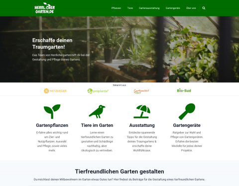 Website-Vorschau von Herrlichergarten - Garten Tipps & Tricks