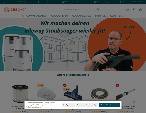Website-Vorschau von allaway Staubsauger | GHS-Shop.at