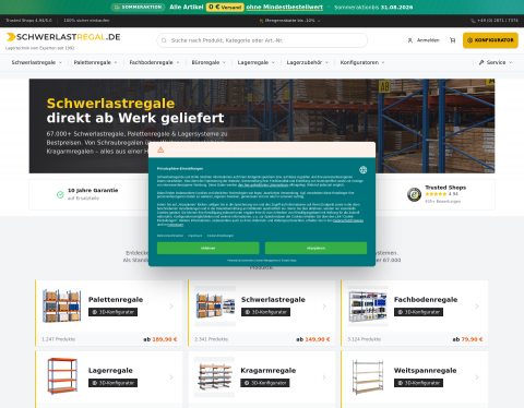 Website-Vorschau von Schwerlastregal
