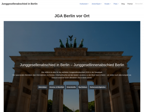 Website-Vorschau von Junggesellenabschied Berlin Ideen