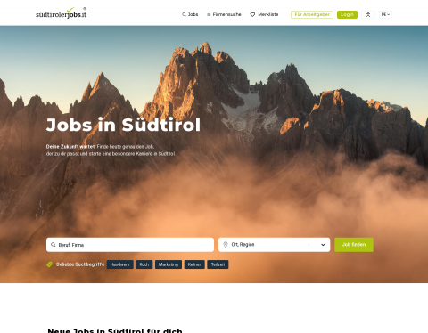 Website-Vorschau von Jobs in Südtirol