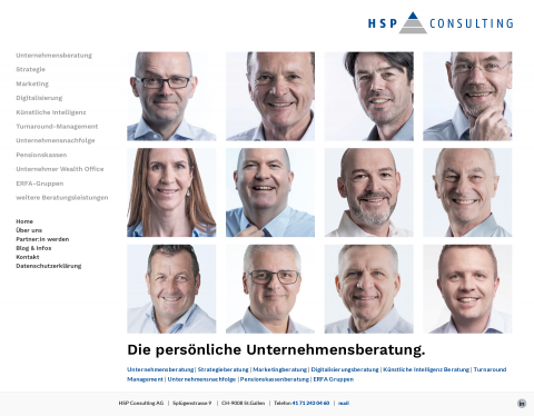 Website-Vorschau von HSP Consulting