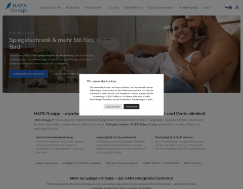 Website-Vorschau von HAPA Design Shop