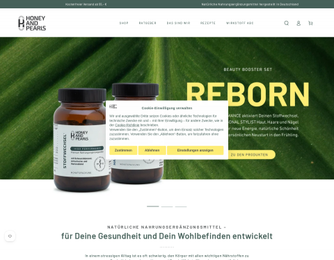 Website-Vorschau von Honey and Pearls GmbH