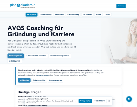 Website-Vorschau von Plan D Akademie GmbH