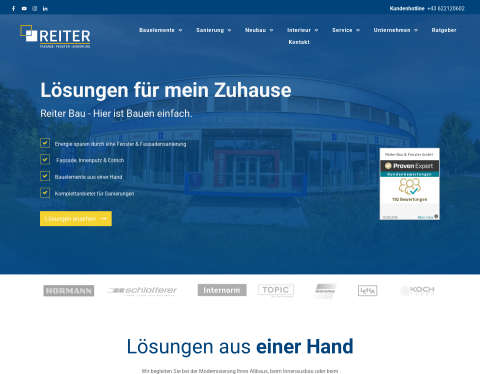 Website-Vorschau von Reiter Bau & Fenster GmbH