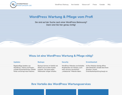 Vorschau von WordPress-Wartungen