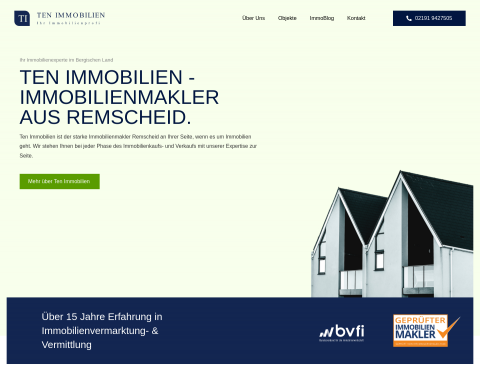 Website-Vorschau von Ten Immobilien