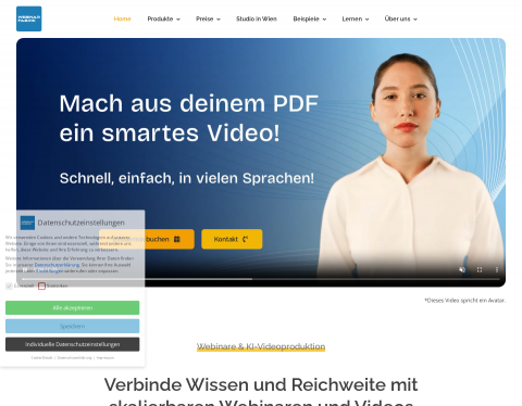 Website-Vorschau von Professionelle Webinare in Studioqualität