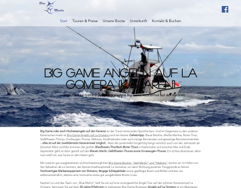 Website-Vorschau von Angeln auf La Gomera