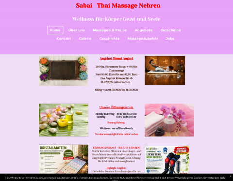 Website-Vorschau von Sabai Thai Massage
