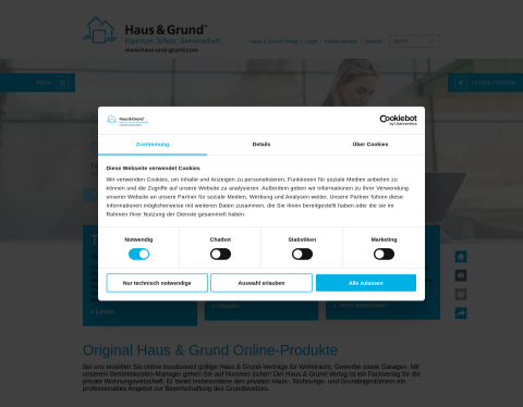 Website-Vorschau von Haus & Grund Verlag GmbH