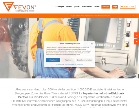 Website-Vorschau von FEVON Industrie-Elektronik GmbH