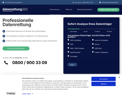 Website-Vorschau von SIECON Datenrettung & Datenwiederherstellung