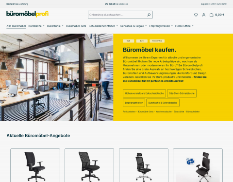 Website-Vorschau von Büromöbelprofi