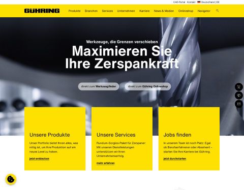 Website-Vorschau von Gühring KG