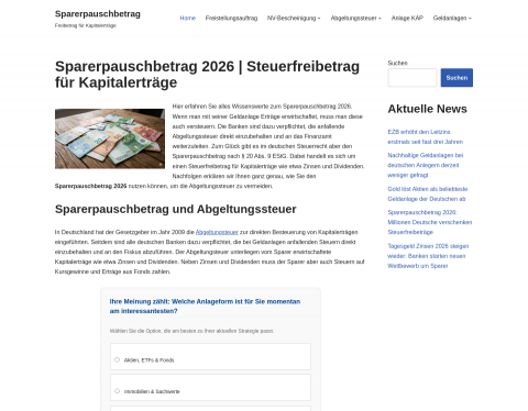 Vorschau von Der Sparerpauschbetrag ? Freibetrag für Zinsen