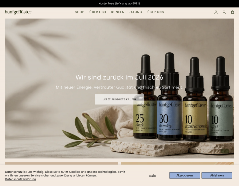 Website-Vorschau von Hanfgeflüster GmbH
