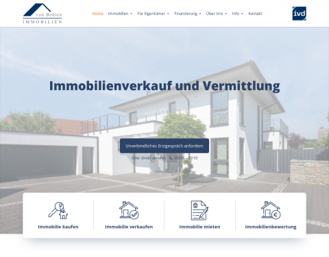 Website-Vorschau von von Bohlen Immobilien GmbH & Co. KG