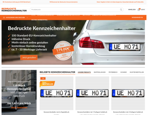 Vorschau von Kennzeichenhalterwerbung