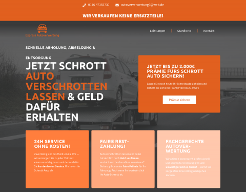Website-Vorschau von Express Autoverwertung