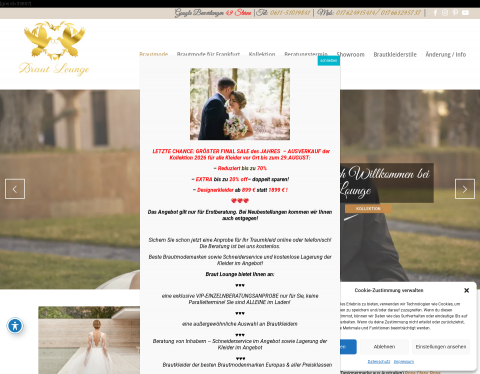 Website-Vorschau von Braut Lounge Wiesbaden