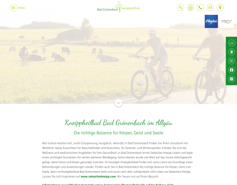 Website-Vorschau von Kur- und Gästeinformation Bad Grönenbach