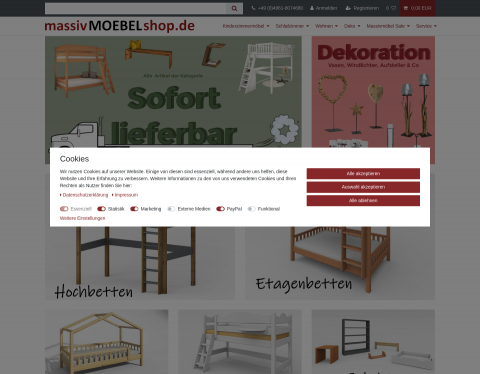 Website-Vorschau von Massivmöbelshop