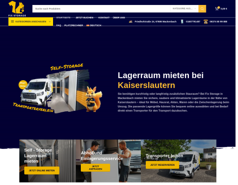 Website-Vorschau von Fix Storage Lagerhaus Self-Storage