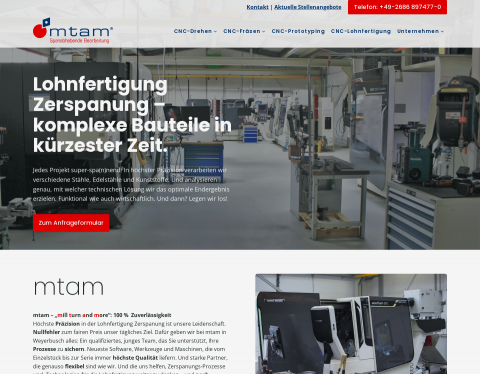 Website-Vorschau von mtam GmbH