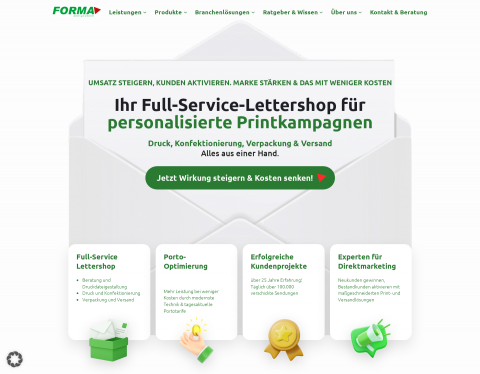 Website-Vorschau von Forma Lettershop GmbH