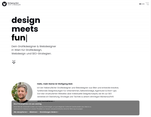 Website-Vorschau von Wolfgang Mair - Grafik- und Webdesigner