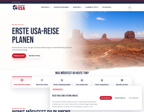 Website-Vorschau von Reisetipp USA
