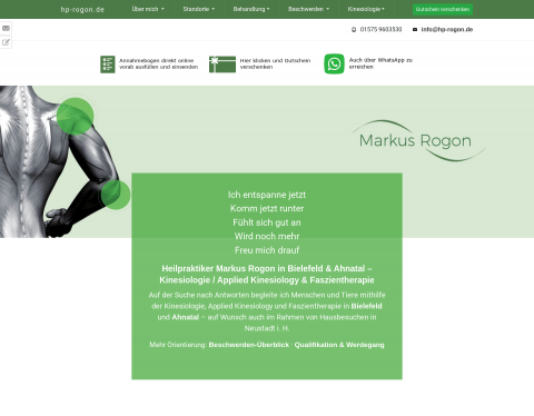 Website-Vorschau von Heilpraktiker Rogon - Kinesiologie
