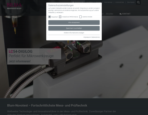 Website-Vorschau von Blum-Novotest GmbH