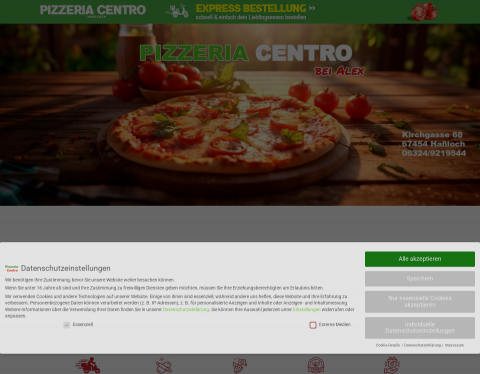 Website-Vorschau von Pizza Hassloch Pizzeria Centro bei Alex