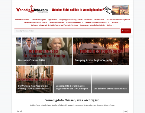 Website-Vorschau von Ratgeber für Venedig-Reisende