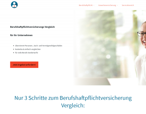 Website-Vorschau von Berufshaftpflichtversicherung Vergleich