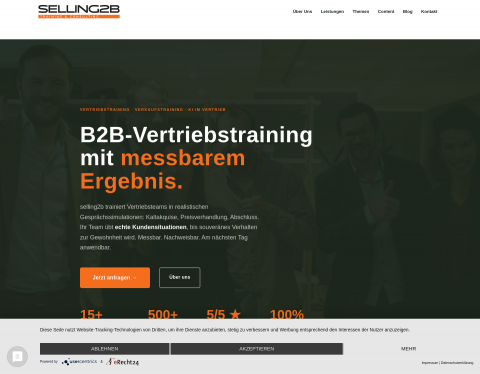 Website-Vorschau von Vertriebstrainings, die nachhaltig wirken
