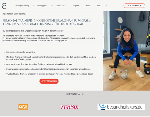 Website-Vorschau von Personaltrainer Hamburg - Nicole Ostmeier