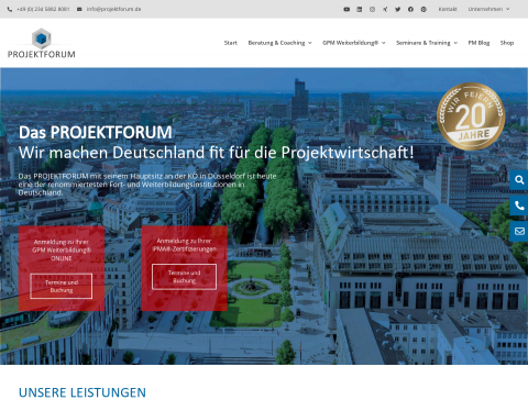 Website-Vorschau von Projektforum Rhein Ruhr GmbH