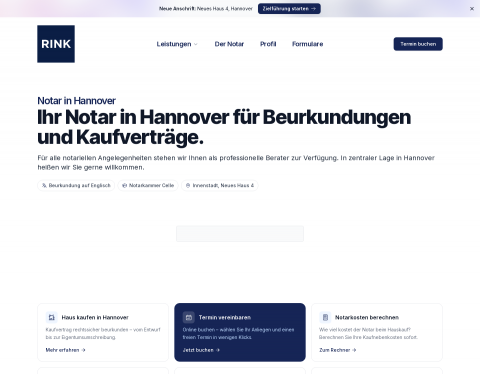 Website-Vorschau von notar-rink.de - Der Notar in Hannover Mitte