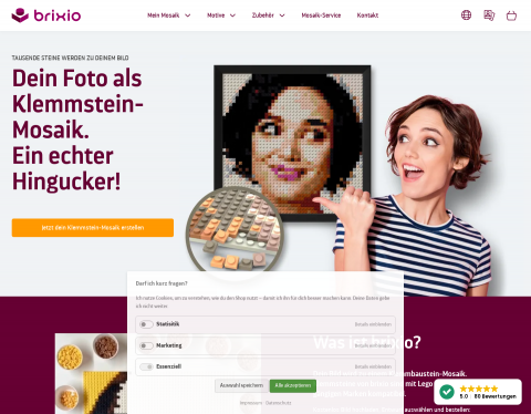 Website-Vorschau von Klemmbaustein-Mosaike, kompatibel mit LEGO