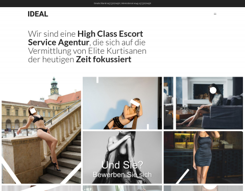Website-Vorschau von Ideal Escort Elite Kurtisanen